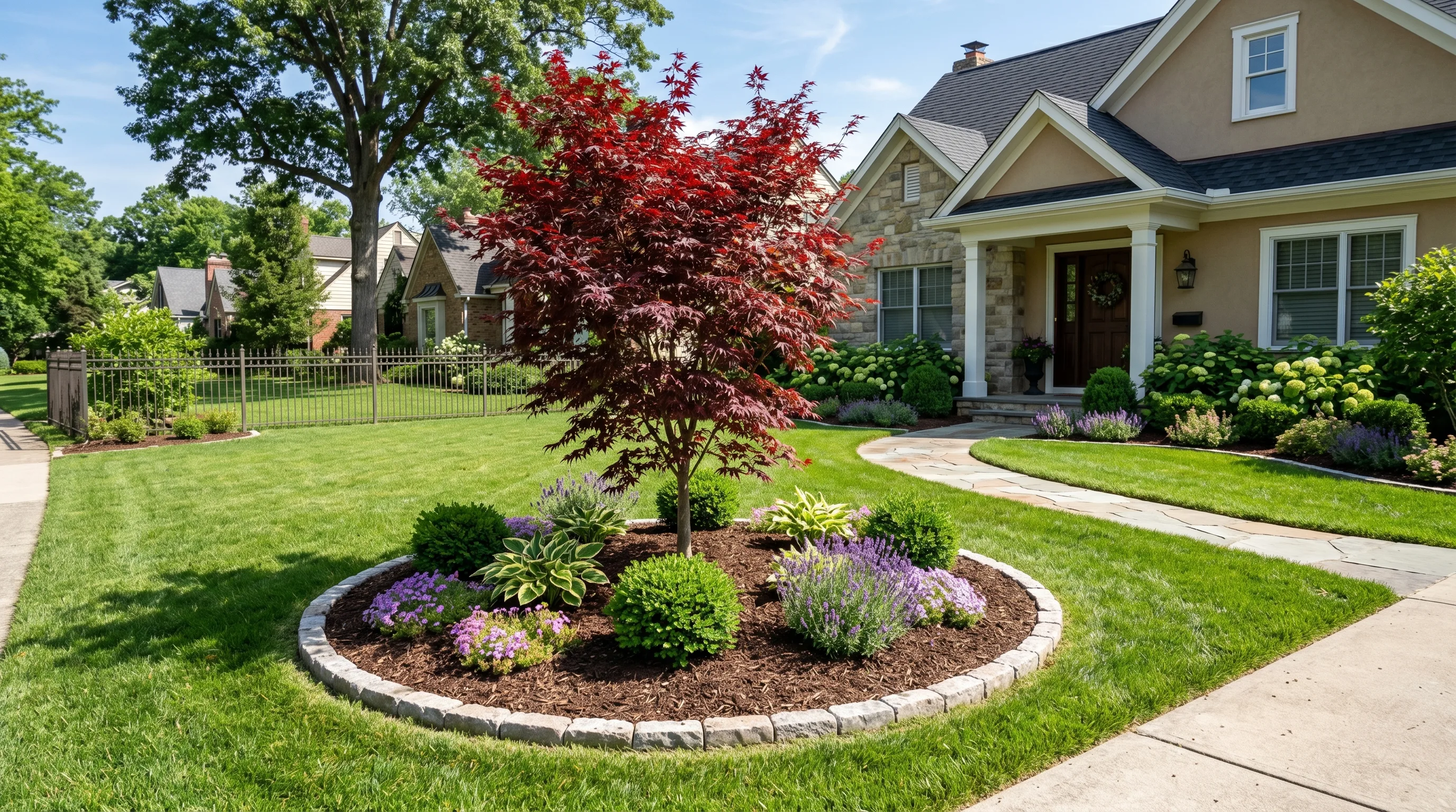 Front Yard Path Framed by Planting